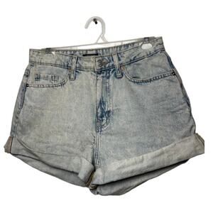 Mom Jean Shorts Womens 6 Highest Rise Denim Light Wash Retro Zip Wild Fable 28R